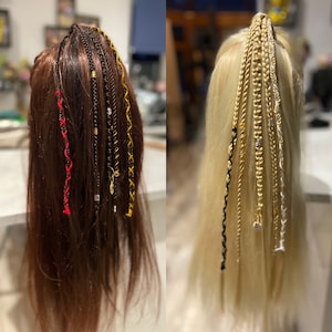 Ponytail braids, Viking style hair tie, bobble braids - Synthetic
