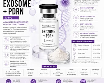 Exosome PDRN Powder 10mg, Plant Extracellular Vesicles Polydeoxyribonucleotide, Professional Cosmetic Formulation Ingredient Complex