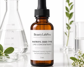 Matrixyl 3000-Type Lipo Concentrate, Oil-Soluble Palmitoyl Peptide Blend, Anti-Aging Formulation Active, DIY Skincare Formulator Supply