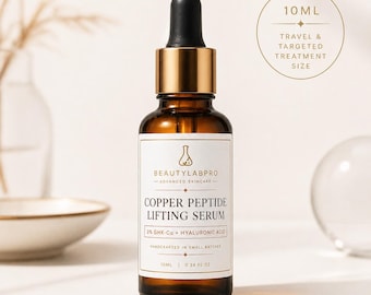 Serum liftingujące z peptydem miedziowym 3% GHK-Cu 10 ml | Serum przeciwstarzeniowe w opakowaniu podróżnym | Redukcja zmarszczek | Ujędrniający zabieg na skórę