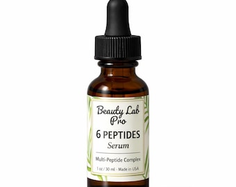 Serum z 6 peptydami 30 ml / 1 uncja – Kompleks multipeptydowy – Ujędrniające i wygładzające serum do twarzy – Wyprodukowano w USA Profesjonalna pielęgnacja skóry