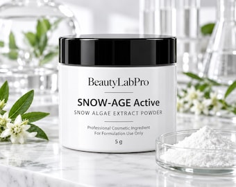 SNOW-AGE Active, Snow Algae Extract Powder, Skin Resilience Cosmetic Ingredient, DIY Skincare Formulator Supply