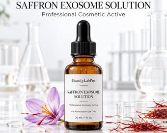 Saffron Exosome Solution 1oz, Crocus Sativus Plant Exosome Cosmetic Active, DIY Skincare Formulator Supply