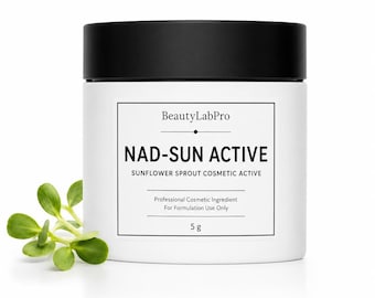 NAD-Sun Active, Sunflower Sprout Extract Powder, NAD+ Longevity Cosmetic Ingredient, DIY Skincare Formulator Supply