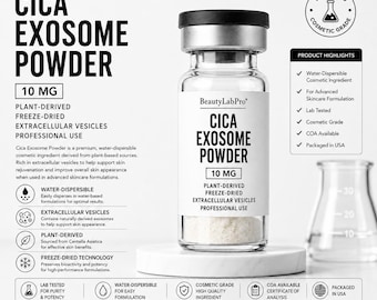 Cica Exosome Powder 10mg, Plant-Derived Extracellular Vesicles, Freeze-Dried Centella Asiatica, Professional Cosmetic Ingredient