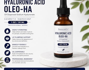 Acide hyaluronique liposoluble (Oleo-HA) | Hyaluronate de sodium dispersé dans l'huile pour repulpeur de lèvres, huile à lèvres et maquillage maison | Ingrédient cosmétique