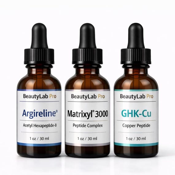Anti-Aging Peptide Starter Kit Argireline Matrixyl 3000 GHK-Cu 3x1oz DIY Set
