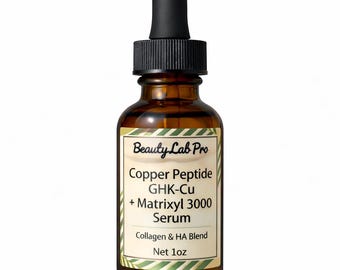 Copper Peptide GHK-Cu Serum + Matrixyl 3000 | Anti-Aging Collagen HA Blend | 1oz+
