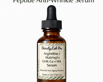Serum peptydowe przeciwzmarszczkowe | Argireline 20% + Matrixyl 3000 + GHK-Cu + HA | Wygładzanie i ujędrnianie | 10 ml+