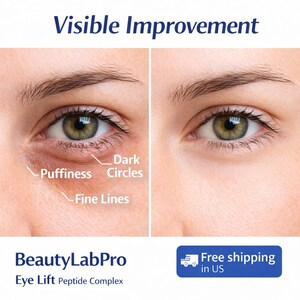 Eye Lift Peptide Complex Serum 1oz | Dark Circles & Puffiness | Anti Aging Eye Serum | BeautyLabPro | Free Shipping US image 2