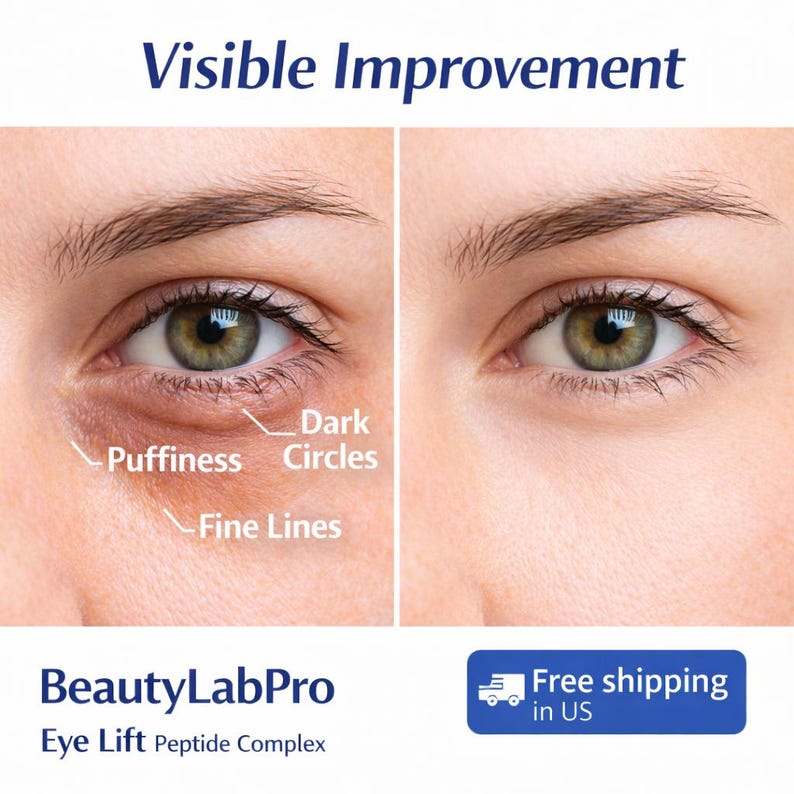 Eye Lift Peptide Complex Serum 1oz | Dark Circles & Puffiness | Anti Aging Eye Serum | BeautyLabPro | Free Shipping US image 2