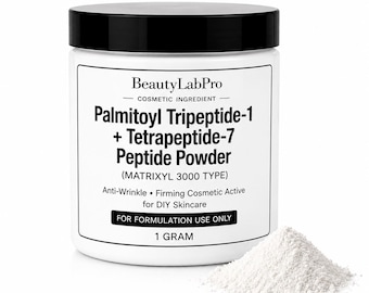 Palmitoyl Tripeptide-1 + Tetrapeptide-7 Peptide Powder (Matrixyl 3000 Type) | Anti-Wrinkle Firming Cosmetic Active for DIY Skincare | 1g