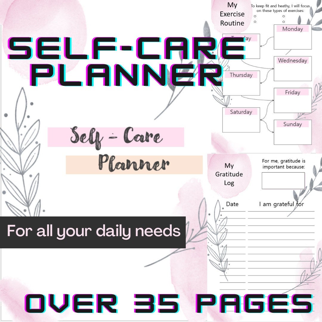 Self Care Digital Planner, Self Love Planner, Mental Health Planner ...