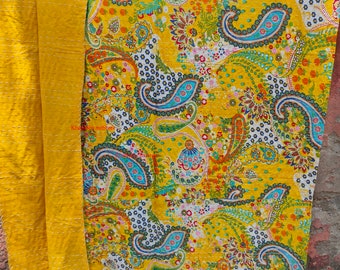 Kantha Paisley Indien Kantha King size Quilt Boho Handmade Quilts Indian Kantha Throw Couverture Couvre-lit Quilting Bed Cover