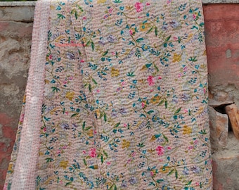 Beautiful, unique Indian kantha quilts
