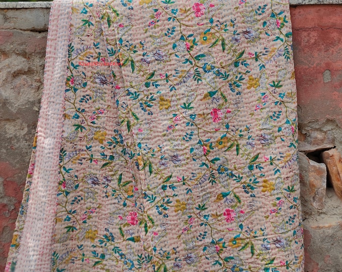 Beautiful, unique Indian kantha quilts
