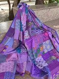 Silk Patch Work Kantha Quilt Blanket Bedspread Patch Kantha Throw Kantha Rallies Sari Quilt product logo