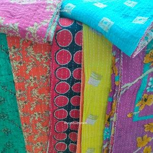 Wholesale Lot Of Indian Vintage Kantha Quilt Handmade Throw Reversible Blanket Bedspread Cotton Fabric BOHEMIAN quilt