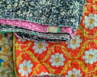 Lot Of 3 Pcs Vintage Kantha Quilt High Quality Mix Lot Vintage Kantha Quilt Handmade Bedding Bedspread Blanket