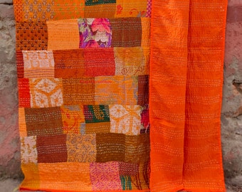 Bohemian Patchwork Quilt Kantha Quilt Handmade Vintage Quilts Boho Bedding Throw Blanket Bedspread Quilting Hippie Quilts