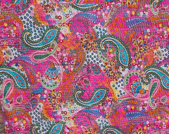 New Paisley kantha quilt handmade cotton quilt bedspread bed cover quilts printed throw weighted blanket