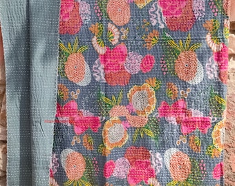 Indian Kantha Quilt Kantha Throw Indian Blanket King Bedspread Kantha Bed Cover Bohemian Quilt King Size Quilt