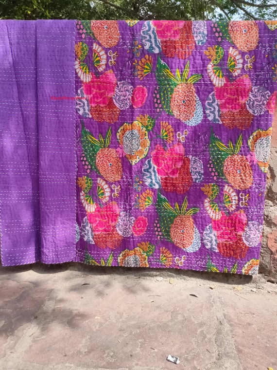 Edredón Kantha Ndo Hecho A Mano, Manta Kantha, Tro, Kantha, Ropa De