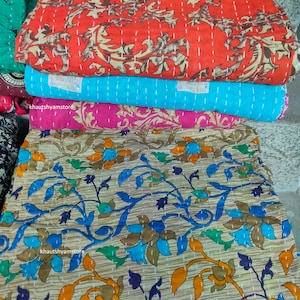 Wholesale Lot Of Indian Vintage Kantha Quilt Handmade Throw Reversible Blanket Bedspread Cotton Fabric BOHEMIAN quilt