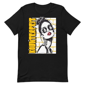 Shirt to Match Jordan 1 Retro Yellow Ochre - Girl Money Graffiti Graphic Sneaker Tee