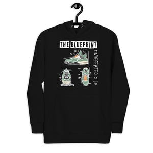 Hoodie to Match Jordan 4 Undefeated x - Blueprint Graphic Sneaker Tee