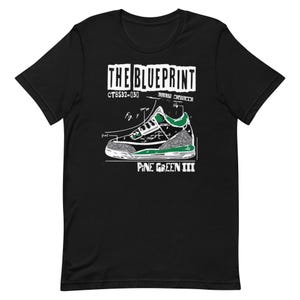 Shirt to Match Jordan Retro 3 Pine Green - Sneaker Blueprint Graphic Tee