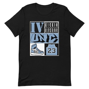 Shirt to Match Jordan 4 UNC University Blue - Sneaker 23 Colorway Graphic Tee