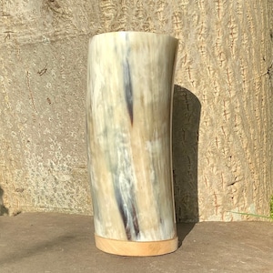 Polished Horn Beaker, Ancient Celtic or Viking Style Cup or Goblet, Replica of Cups Found in Scottish Highlands, Perfect Celt or Viking Gift