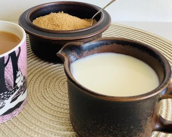60s Arabia Finland Ruska Milk Jug AND Small Nesting Bowl for Sugar or Stylish  Serving Bowl, Mid Century Scandinavian Decor, Retro Home Gift