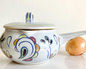 Rare! Buchan Portobello Stoneware Casserole, Lovely Mid Century Design, Vintage Scottish Studio Pottery, Sutherland Pattern, Perfect Gift