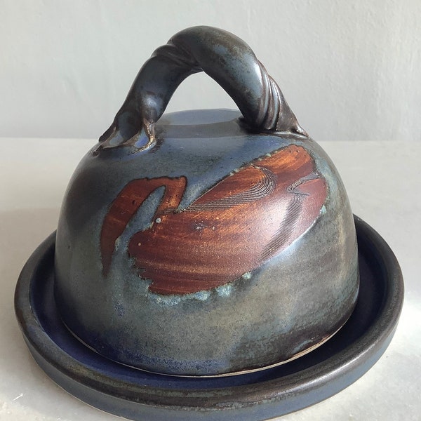 Oathlaw Studio Pottery Swan Butter Dish by Maggie Kinnear, Scottish Stoneware Art Pottery, Collectible British Ceramics, Perfect Condition