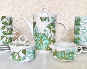 Delightful 1960s Villeroy & Boch ‘Scarlett’ Coffee/Tea Set, Rare Vintage Christine Reuter Design in Superb Condition!