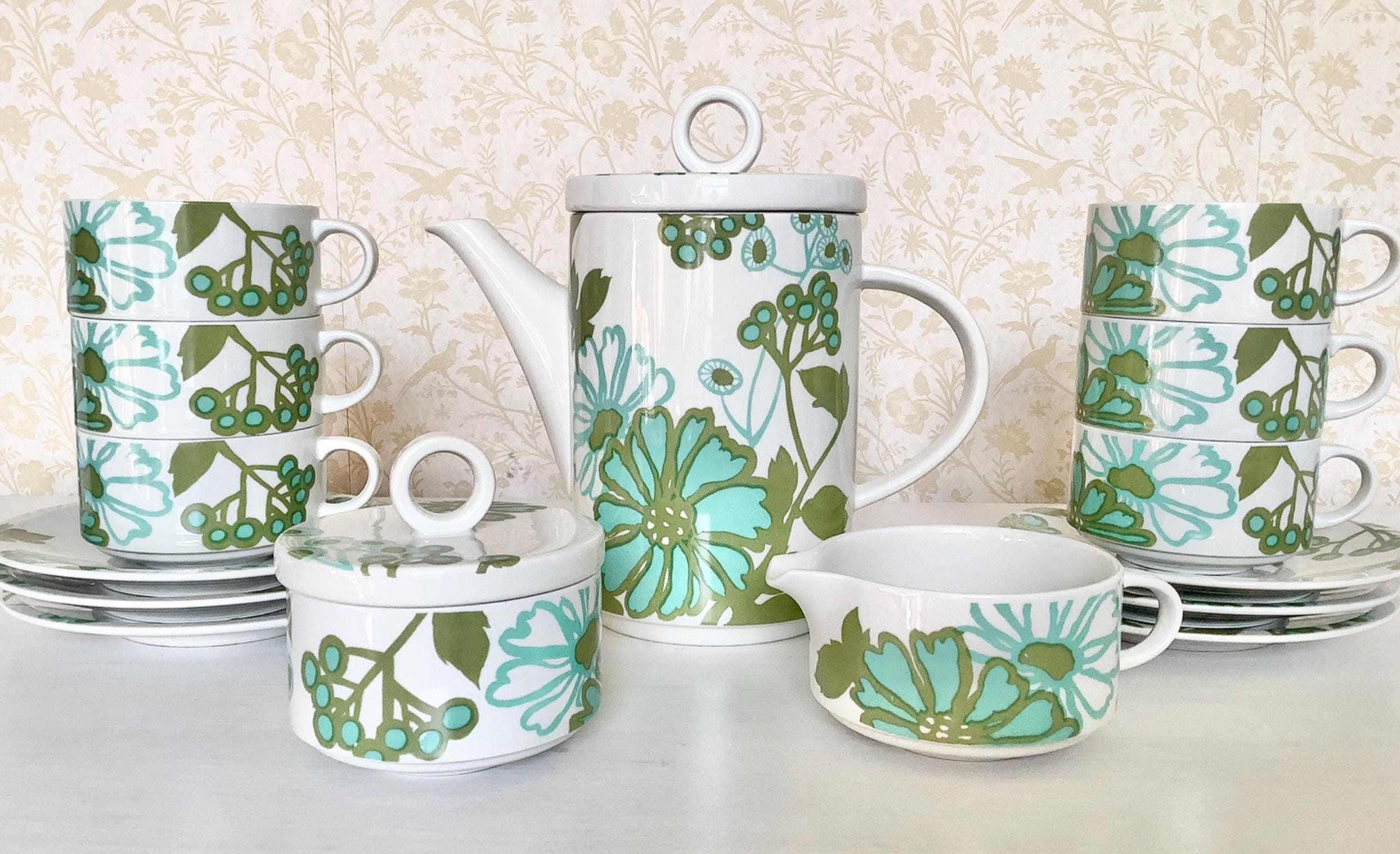 Delightful 1960s Villeroy & Boch 'scarlett' Coffee/tea Set, Rare