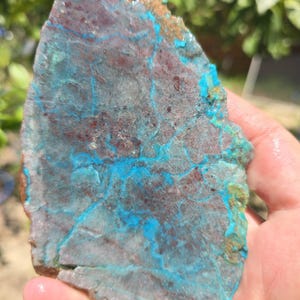 Sonoran Chrysocolla Slab | Unpolished chrysocolla and malachite in Quartz , Sonora, Mexico, US Seller and US Shipping!!