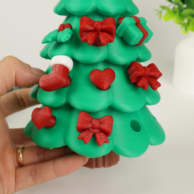 Austauschbare Weihnachtsbaum-STL-Dateien, abnehmbare Ornamente, individuell gestaltbare Weihnachtsbaumdekoration, 3D-Druckdateien Bild 6