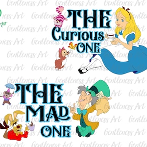 Matching Svg The Curious One The Mad One, We&#39;re All Mad Here, Wonderland Svg, Fictional Cat Svg
