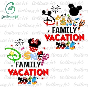 Pacote Férias em Família 2025 SVG, Viagem em Família SVG, Modo Férias SVG, Reino Mágico SVG, Férias 2025 SVG Arquivos PNG para Sublimação Cricut