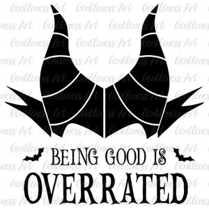 Ser bueno está sobrevalorado svg, retro Halloween svg, chicas malas, villanos malvados svg, citas divertidas de Halloween, pandilla de villanos, club de brujas malas svg