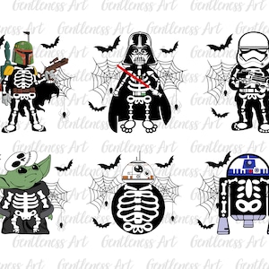 Bundle squelette Halloween Svg, Trick or Treat Svg, Spooky Vibes Svg, toile d'araignée, Svg des fêtes de fin d'année