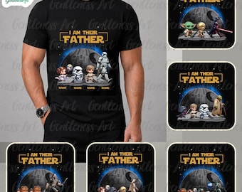 Personalized I Am Their Father Png Bundle, Funny Dad Superhero Design, Custom Dad And Kids Name Shirt, Father's Day, Best Dad In The Galaxy