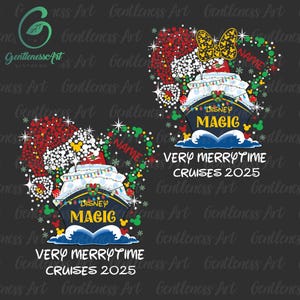Bundle Mouse Very Mery Time Cruises, Vintage 2025 Cruise Trip, 2025 Family Vacation Png, Family Trip Sublimation Design, Magical Kingdom