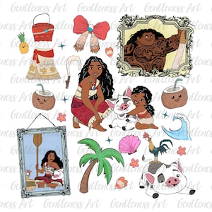 Cartoon Characters Summer T-Shirt Design, Princess Beach Png, Coastal Coquette Png, Seashell Png, Girls Trip Png, Summer Woman Shirt Png