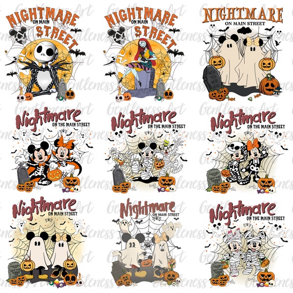 Nachtmerrie op Main Street Png, Retro Halloween Png, Spooky Vibes Png, Trick or Treat Png, Halloween Maskerade, Halloween Png