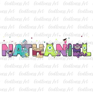 Benutzerdefinierter Name Junge / Mädchen Sublimation, personalisierter Name Monster Png Cartoon Gruppenentwurf, Familienurlaub 2025, Kinder Kleinkind Monster Geburtstag