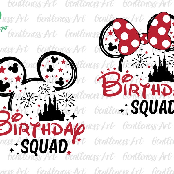 Bundle Birthday Squad Svg, Happy Birthday Svg, Family Vacation Svg, Vacay Mode, Magical Kingdom Svg